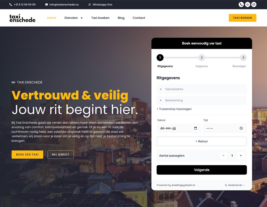 Boekingsformulier op website